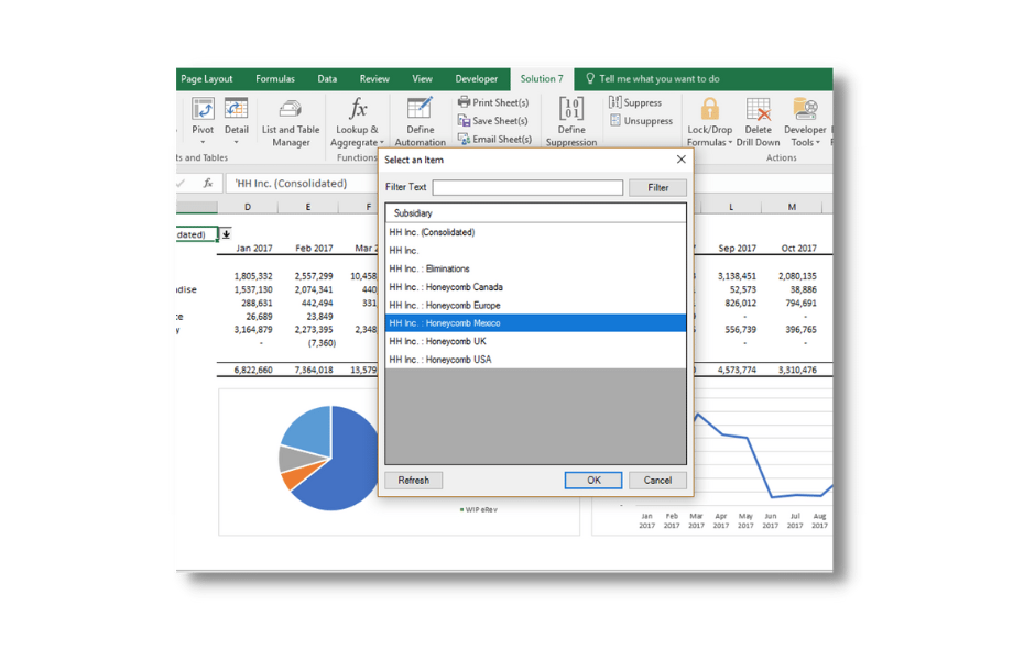 screenshot of NetSuite Excel Add-in